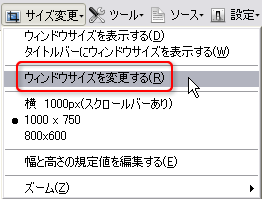WebDeveloperのサイズ変更
